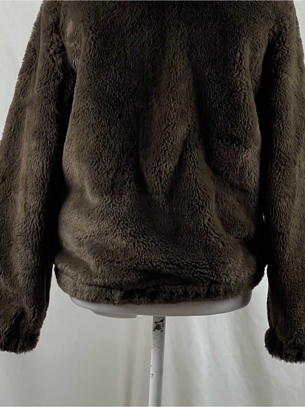 Magaschoni Dark Brown Faux Fur Teddy Bear Coat Jacket NWOT Size XS MobWife Glam - Picture 7 of 12